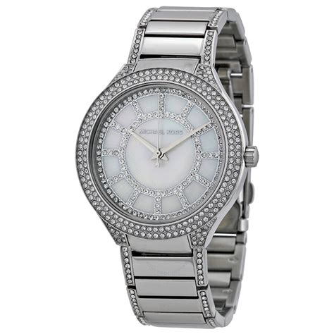 michael kors kerry silver tone watch|Michael Kors Kerry Mother of Pearl Stainless Steel Ladies Watch .